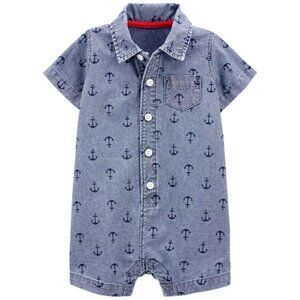 CARTER'S Baby Boy Anchor Romper Blue Size Newborn